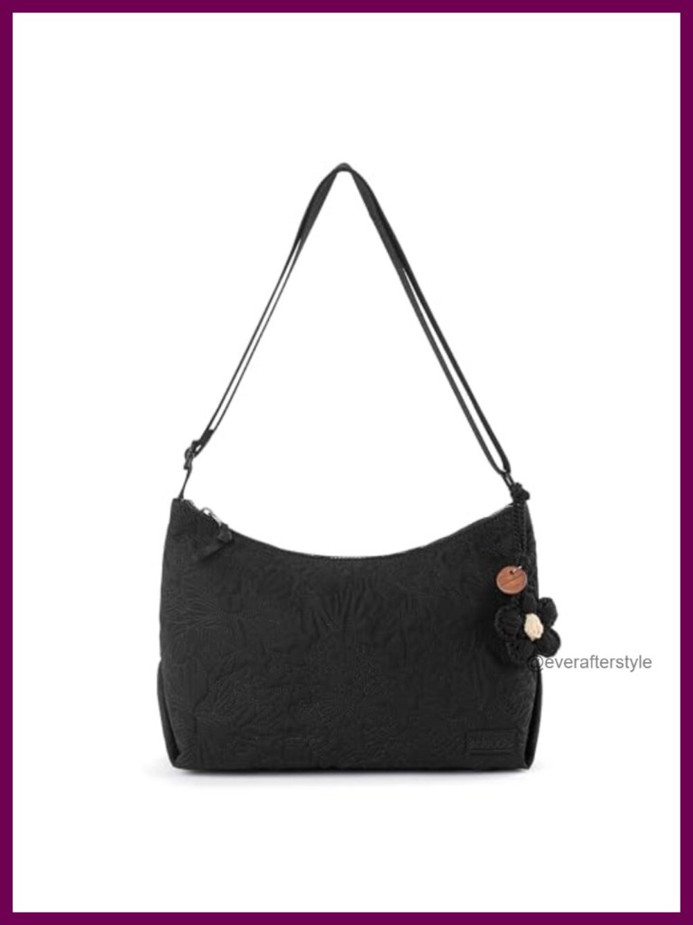 Sakroots Banyan Hobo Shoulder Bag Zipper Closure Detachable Key Dangle